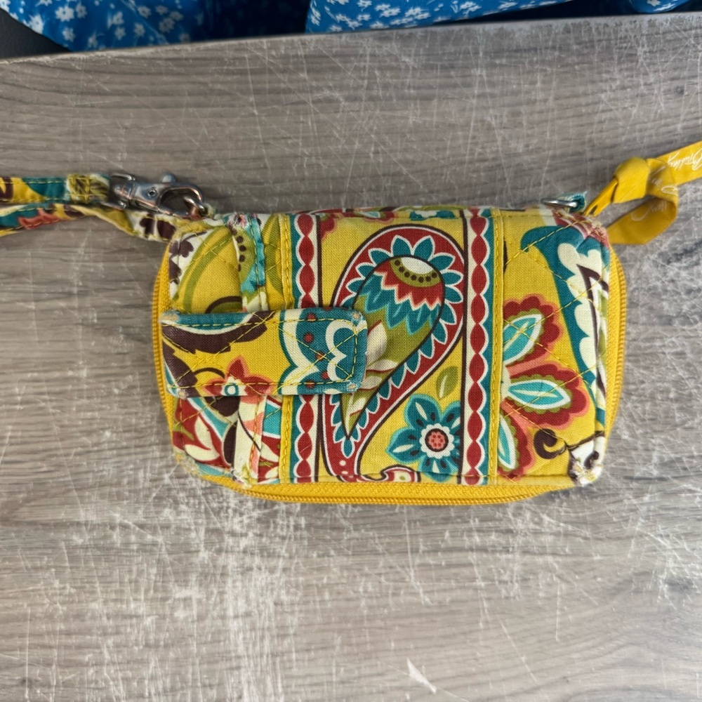 Vera Bradley Yellow and Red Floral Wristlet